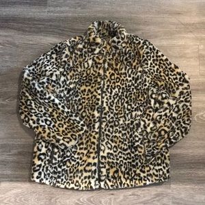 JouJou Faux Fur Animal Print Jacket